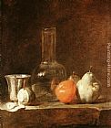 Silver Wall Art - Still Life with Carafe, Silver Goblet and Fruit
